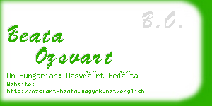 beata ozsvart business card